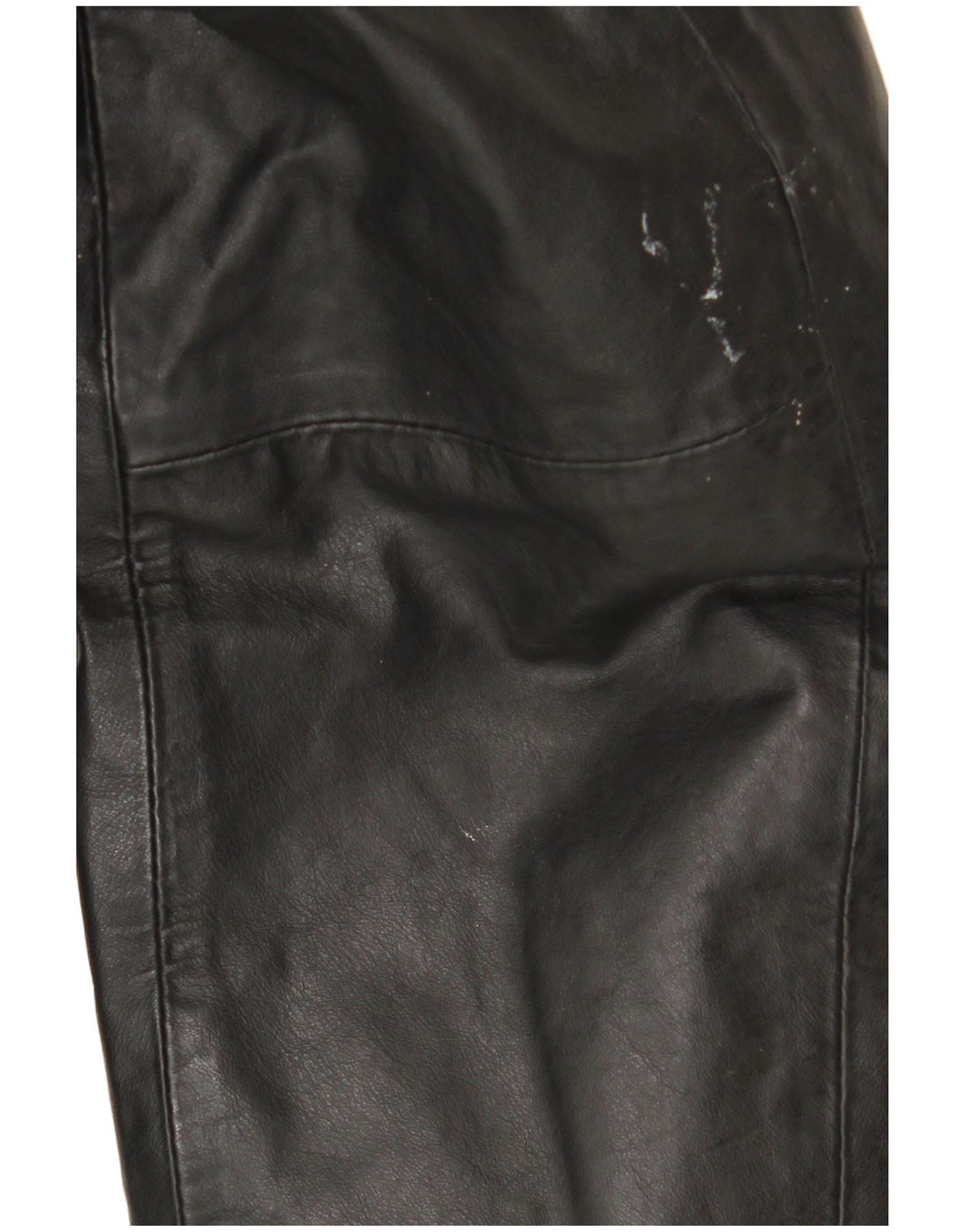 Винтажное женское кожаное пальто с капюшоном IT 44 Medium Black Leather