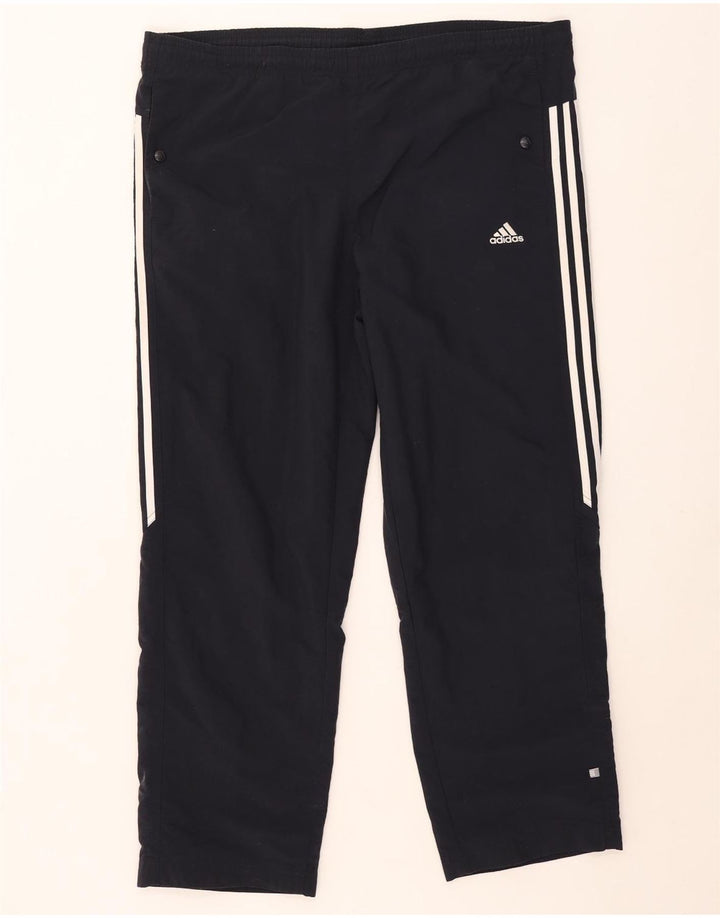 Мужские спортивные брюки Adidas XL из полиэстера темно-синего цвета в полоску