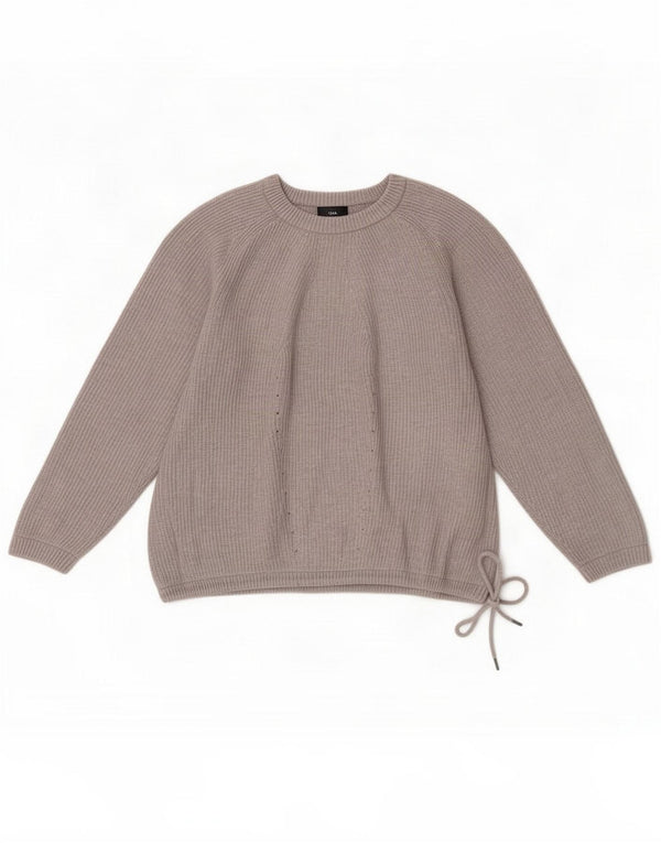 Женский свободный джемпер с круглым вырезом Massimo Dutti UK 10, маленький серый