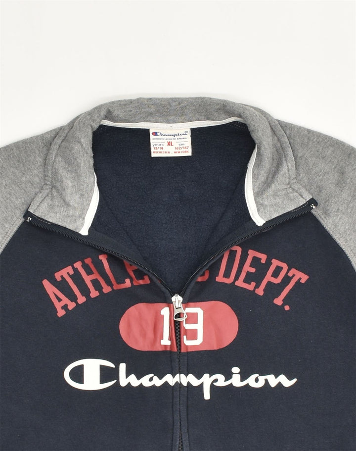CHAMPION Boys Graphic Tracksuit Top Jacket 13-14 Years XL Navy Blue | Vintage Champion | Thrift | Second-Hand Champion | Used Clothing | Messina Hembry 