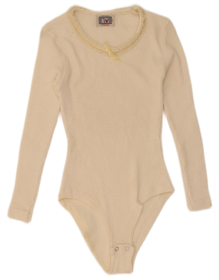Женское боди с длинным рукавом Compagnie UK 12 Medium Off White