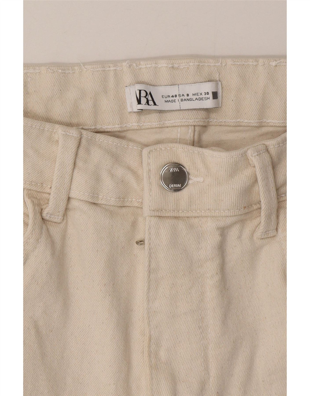 Женские укороченные джинсы Zara EU 40 Medium W30 L25 Бежевые, хлопок