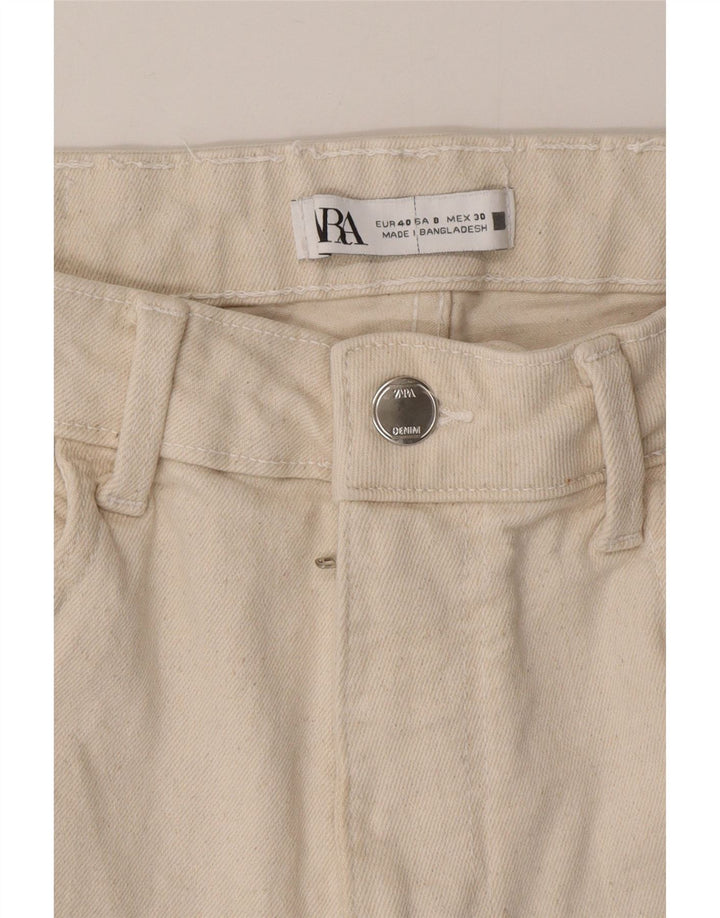 Женские укороченные джинсы Zara EU 40 Medium W30 L25 Бежевые, хлопок