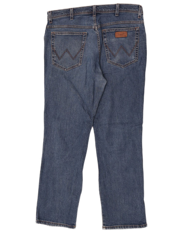 Мужские прямые джинсы Wrangler стандартного кроя W36 L30, синие, хлопок