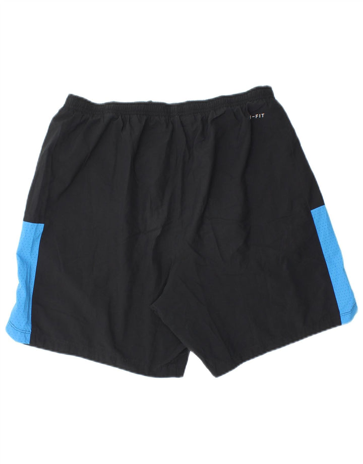Мужские спортивные шорты Nike Dri Fit, большие черные полиэстер с цветными блоками