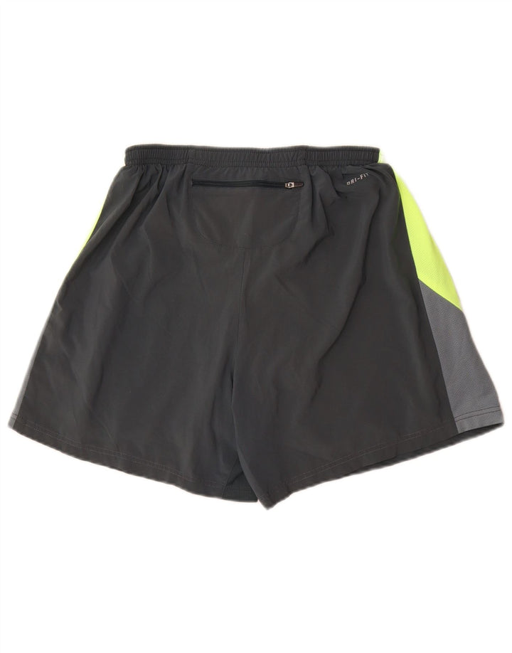 Мужские спортивные шорты Nike Dri Fit среднего серого цвета с цветными блоками