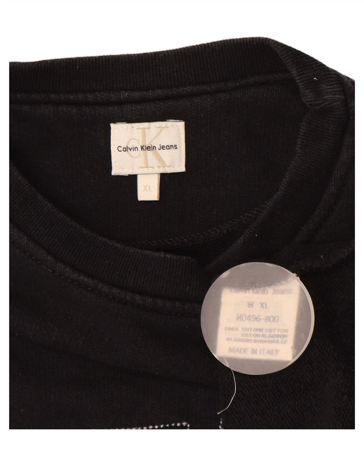 CALVIN KLEIN JEANS Мужской свитшот с рисунком джемпер XL черный