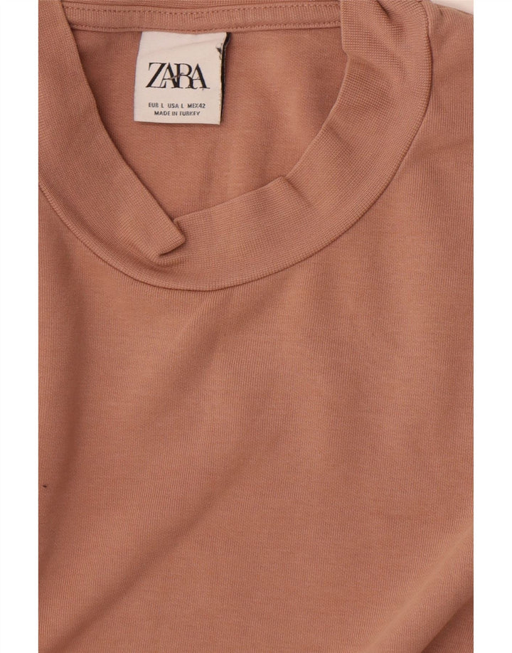 Мужской топ с длинным рукавом Zara, большой коричневый