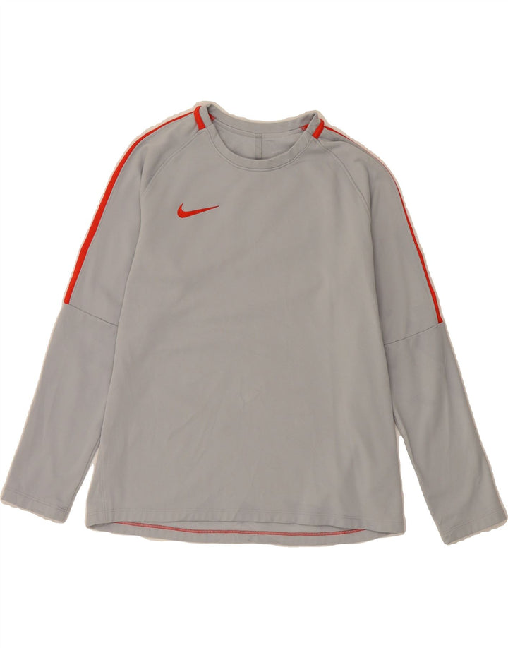 Женский топ NIKE Dri Fit с длинным рукавом UK 14, средний серый полиэстер