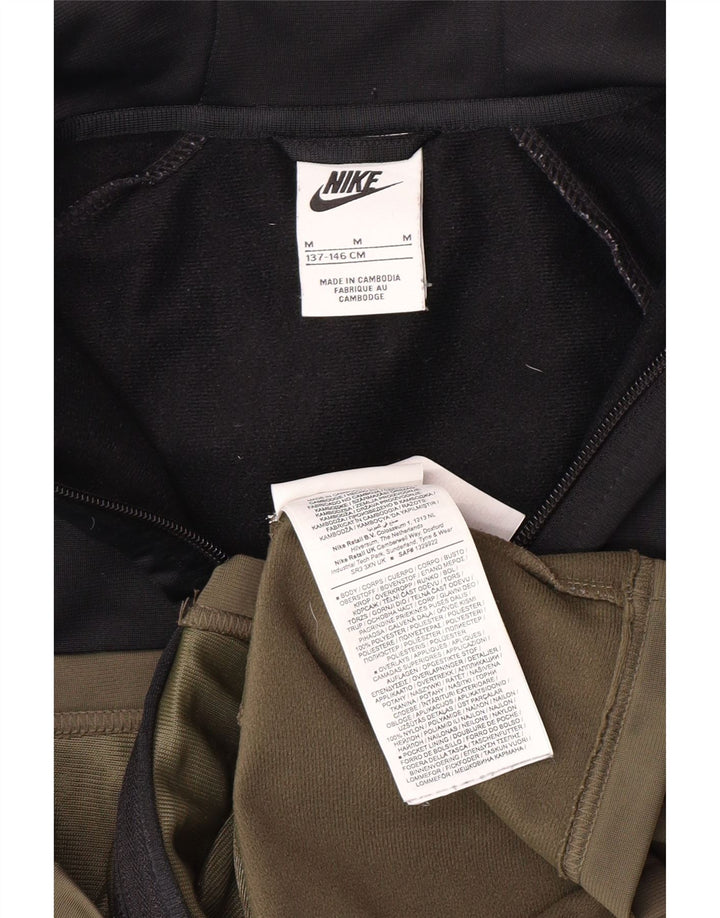 Свитер с капюшоном на молнии для девочек NIKE, 10–11 лет, средний цвет хаки, цветные блоки