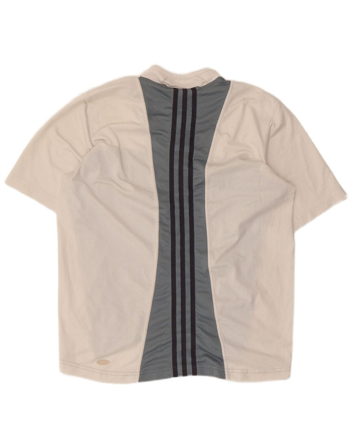 Мужская футболка ADIDAS Top UK 40/42, средний белый полиэстер с цветными блоками