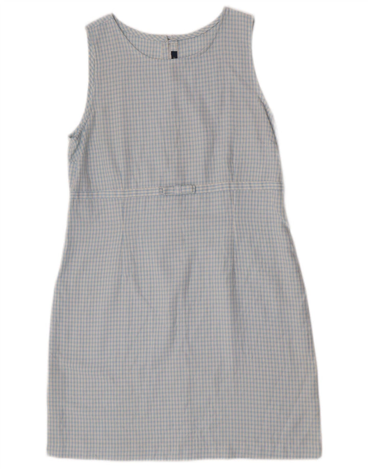 Винтажный женский комплект из 2 предметов с 3 пуговицами IT 46, большая синяя вискоза в мелкую клетку