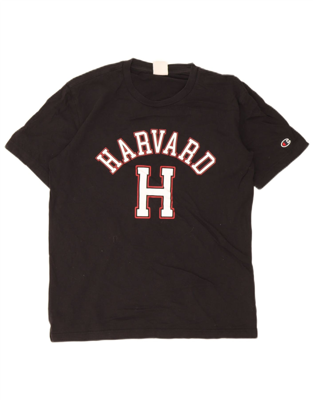 Мужская футболка с рисунком Champion Harvard, хлопковая, среднего размера, черная