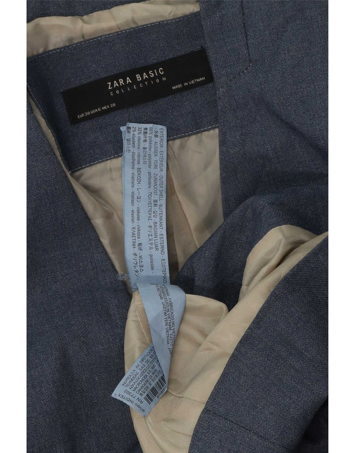 Женский пиджак на 1 пуговице Zara EU 38, средний синий полиэстер
