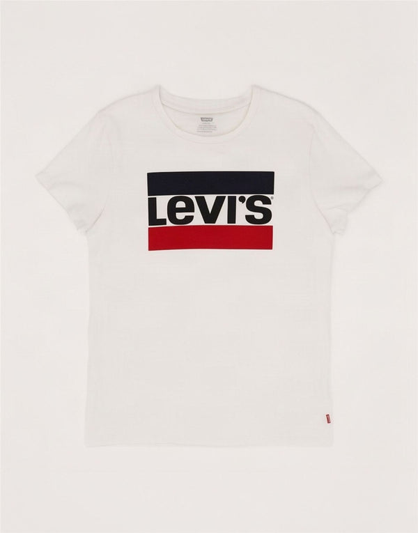 Женская футболка с рисунком Levi's Top UK 16, большой размер, белый хлопок
