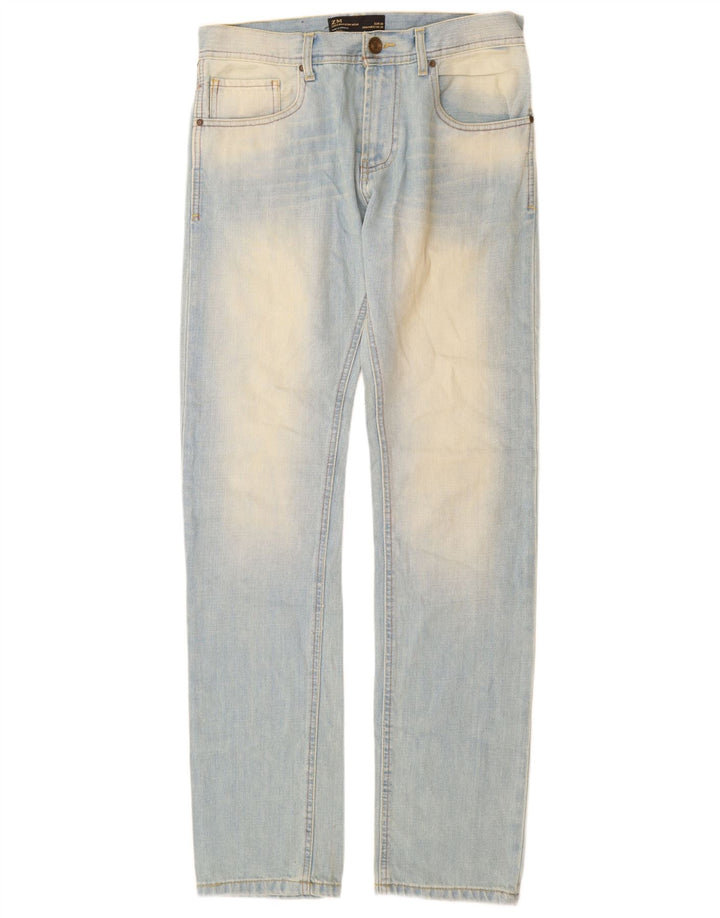 Мужские узкие джинсы Zara EU 38, маленькие W30 L34, синие, хлопок