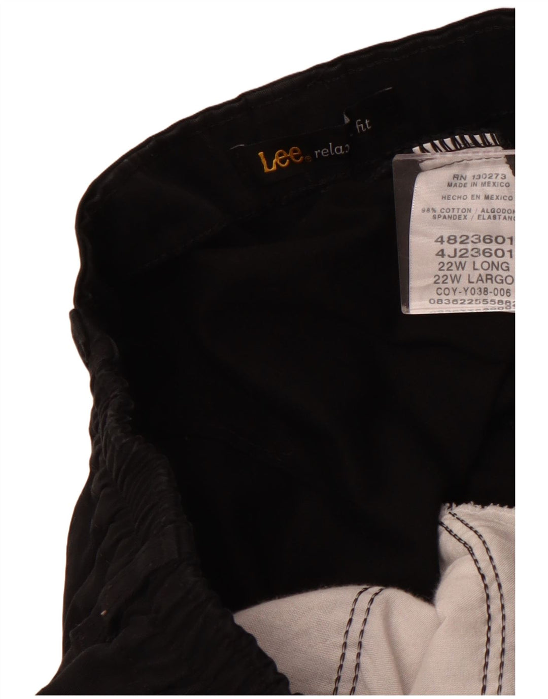 Женские брюки чинос свободного покроя LEE, США 22, 3XL, W40, L31, черный хлопок