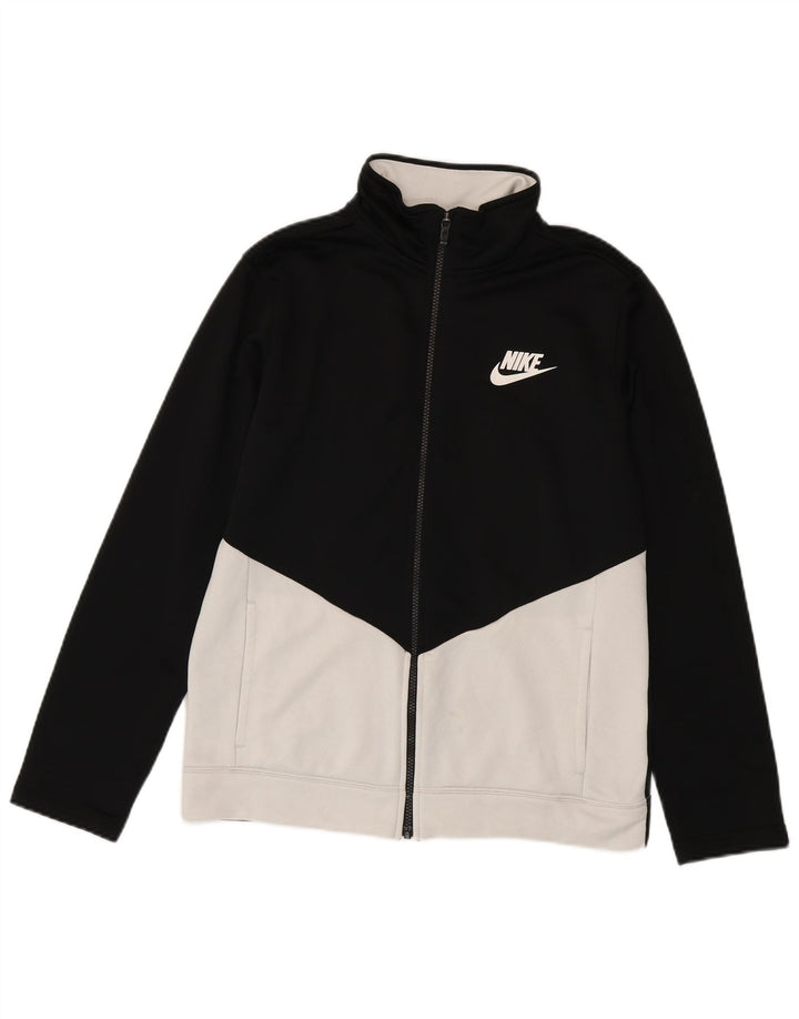 Спортивный костюм Nike для мальчиков, верхняя куртка 13–14 лет, XL, черный полиэстер с цветными блоками