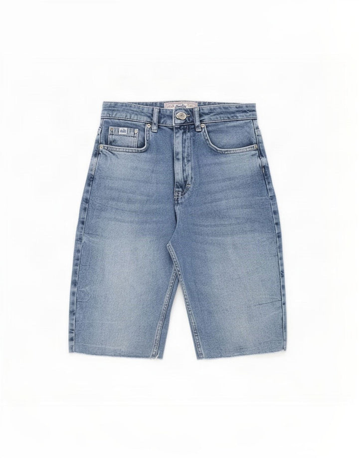 Женские джинсовые шорты Superdry W28, хлопковые, среднего синего цвета