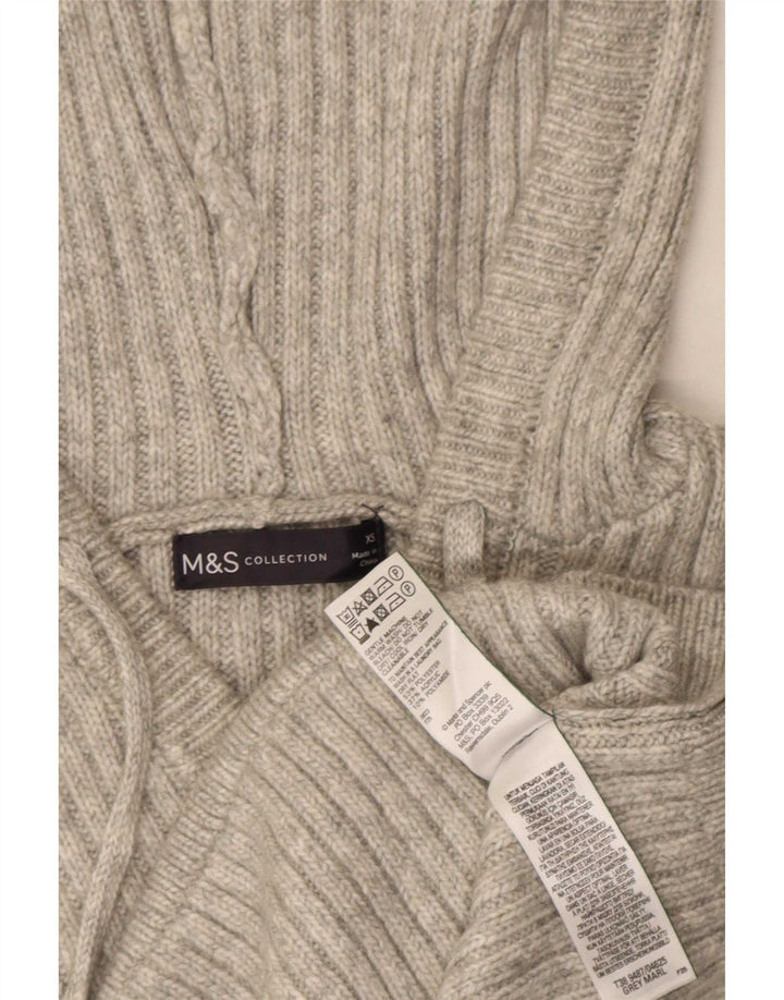 Женский свитер с капюшоном Marks & Spencer UK 6 XS, серый полиэстер
