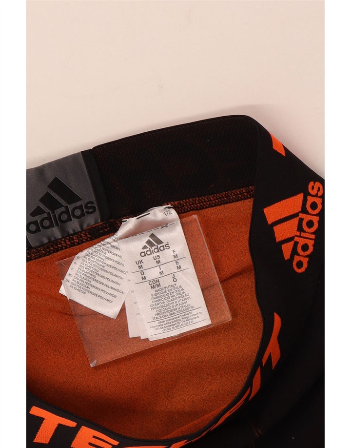 Мужские спортивные шорты Adidas с рисунком из полиэстера среднего черного цвета с пятнами