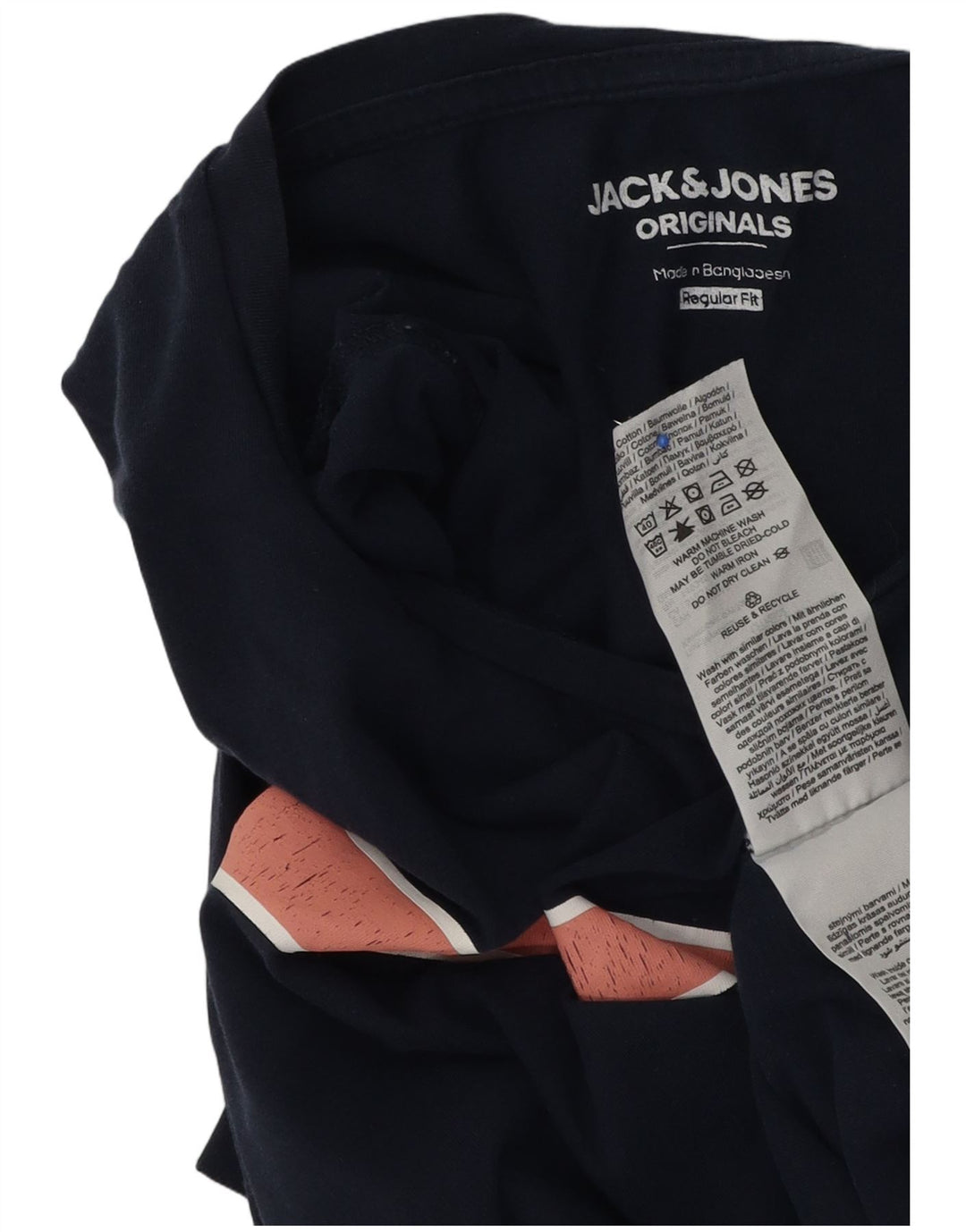 Мужская футболка с рисунком Jack & Jones Top среднего темно-синего цвета с цветными блоками