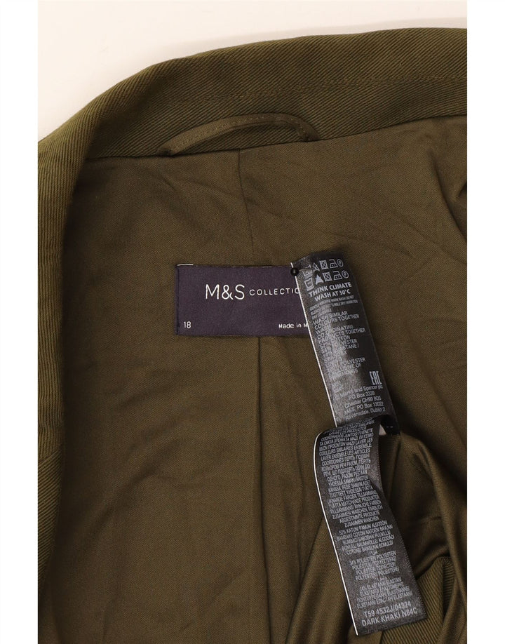 Женский пиджак Marks & Spencer на 2 пуговицах, Великобритания, 18 XL, хлопок цвета хаки