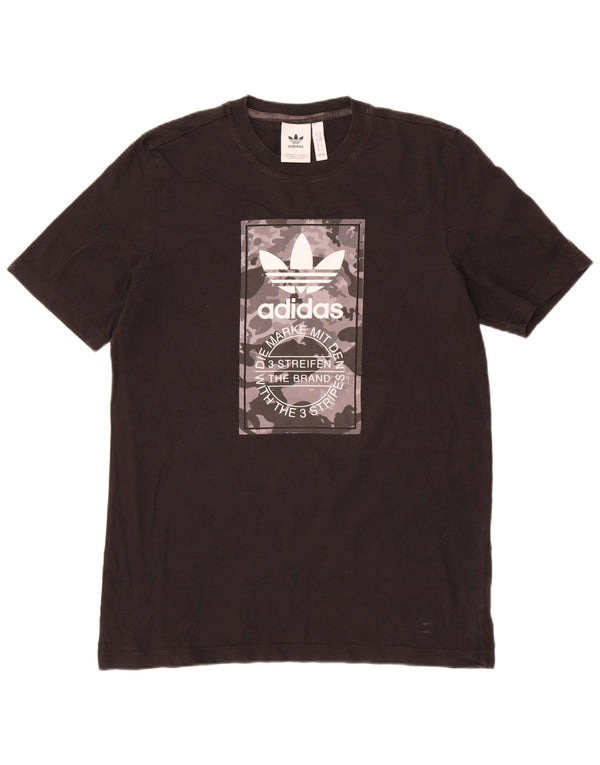 Мужская футболка с рисунком Adidas Top Medium Black Cotton