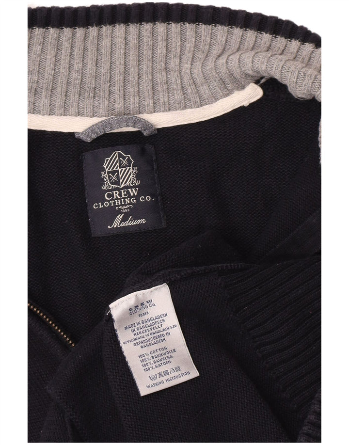 Crew Clothing Мужской кардиган-свитер среднего размера, темно-синий, хлопок