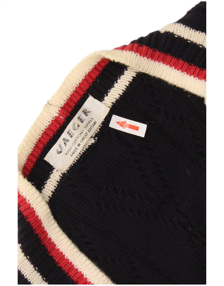 Женский свитер-кардиган оверсайз JAEGER UK 10, маленький, темно-синий, цветной блок