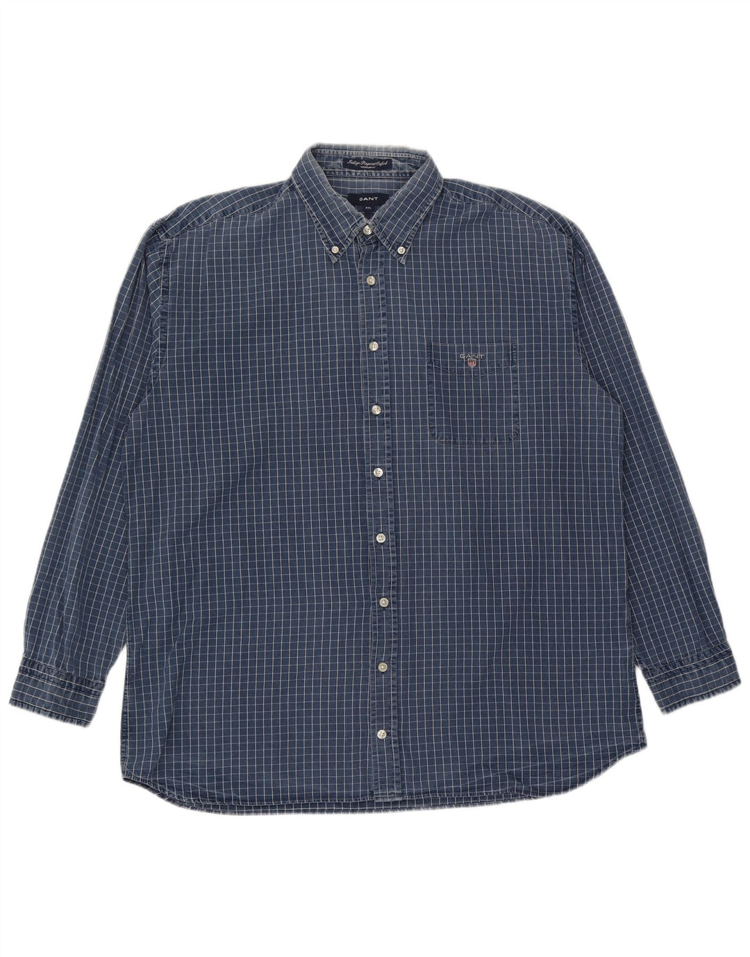Мужская рубашка стандартного кроя Gant 2XL, синяя клетка, хлопок