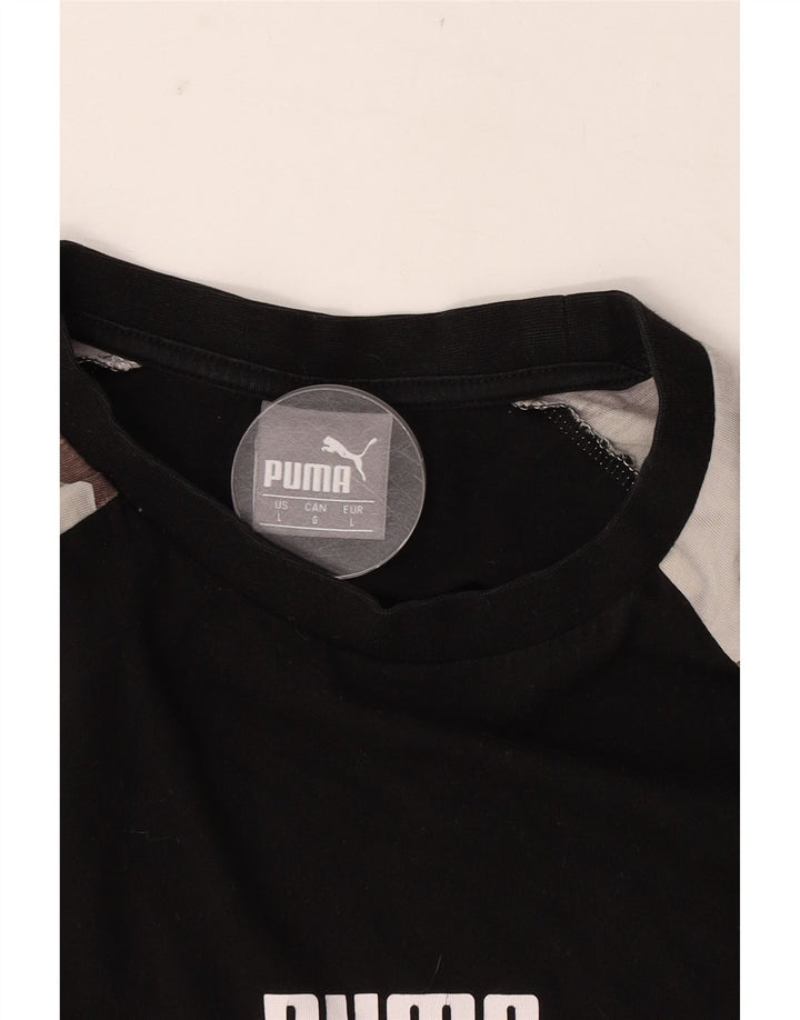 Мужская футболка с рисунком Puma, большая черная камуфляжная рубашка