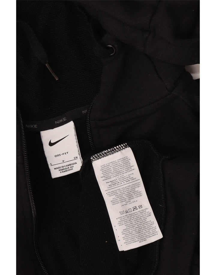 Мужской свитер с капюшоном на молнии Nike Dri Fit, маленький черный, полиэстер
