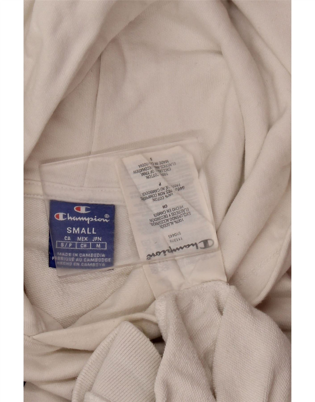 Женский укороченный джемпер с капюшоном и короткими рукавами CHAMPION UK 10, маленький белый