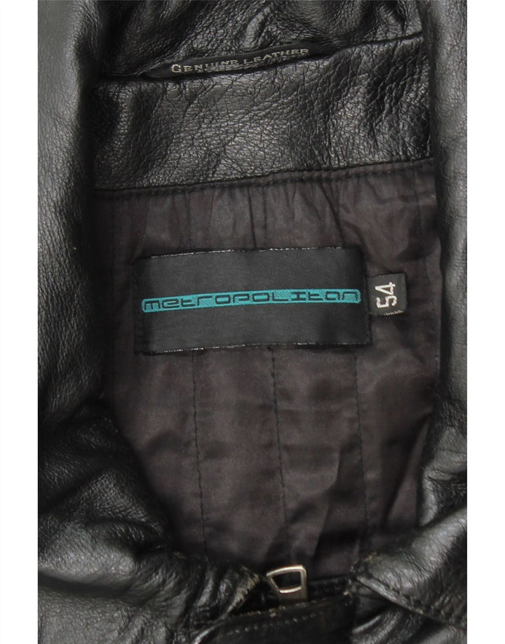 Мужская кожаная куртка Metropolitan EU 54 2XL черная кожа