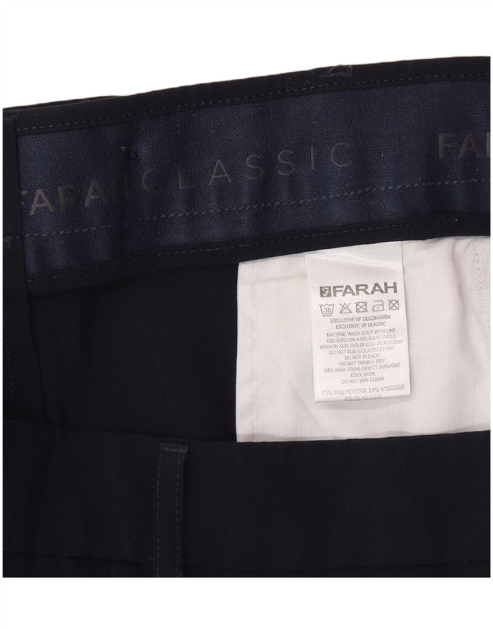 Мужские прямые повседневные брюки Farah W34 L29 темно-синие из полиэстера