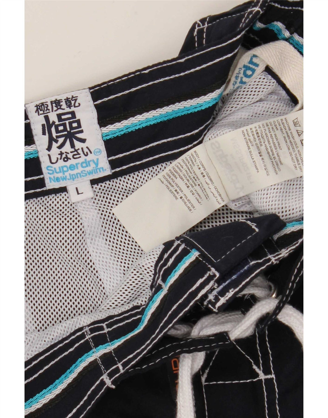 Мужские шорты для плавания Superdry Regular с графикой, большие темно-синие, полиэстер