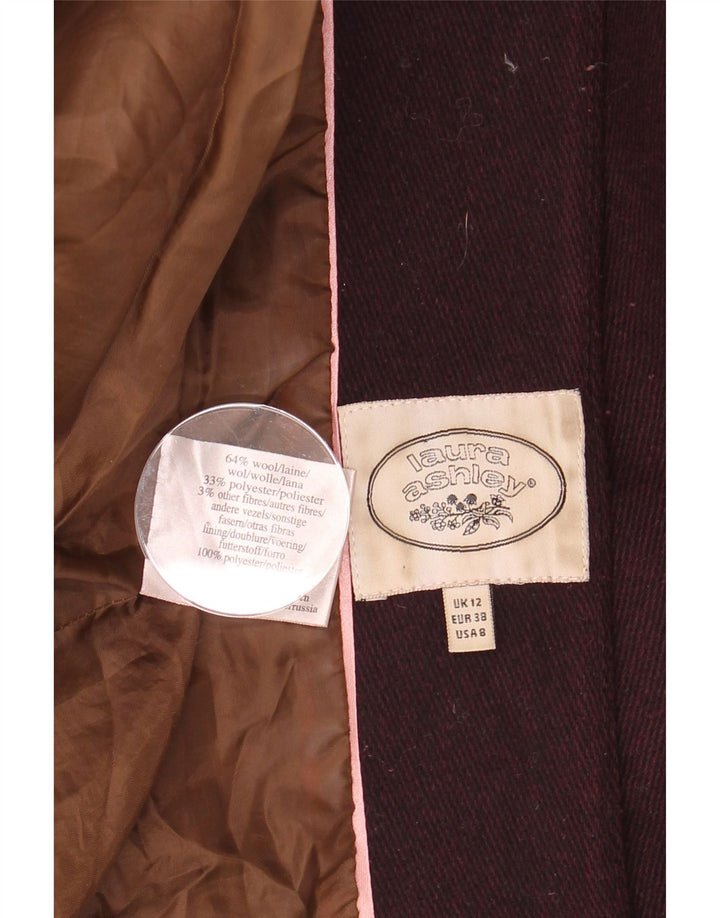 LAURA ASHLEY Womens Overcoat UK 12 Medium Burgundy Wool Vintage Laura Ashley and Second-Hand Laura Ashley from Messina Hembry 
