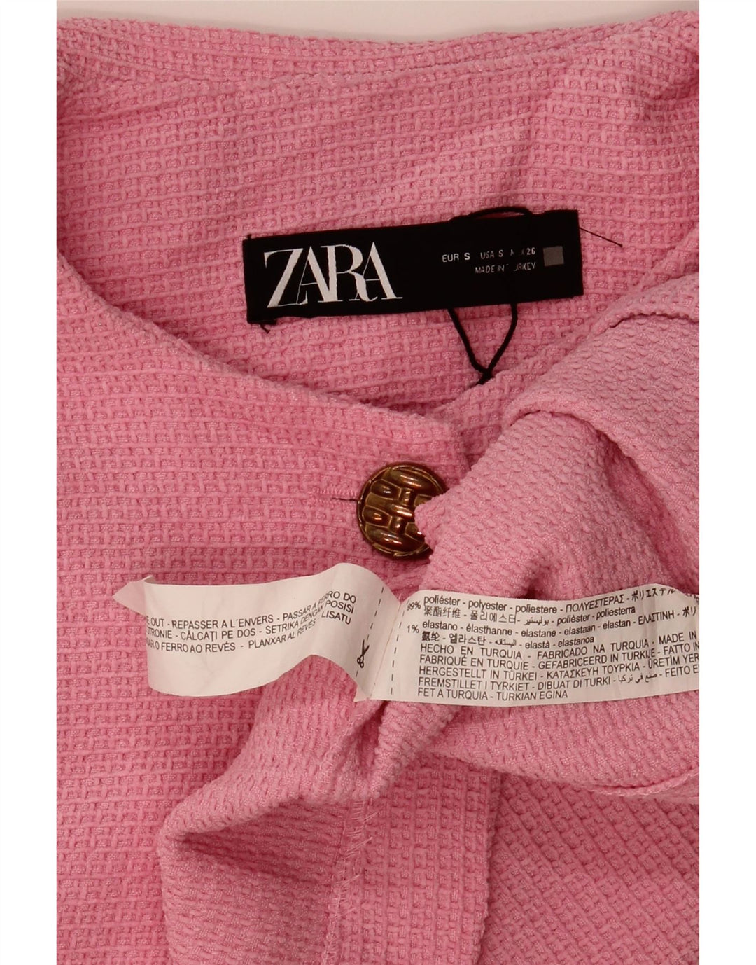 Женский укороченный кардиган Zara UK 10, маленький розовый полиэстер