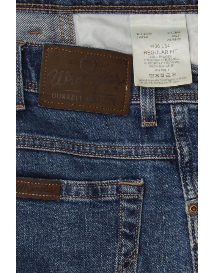 Джинсы мужские прямые WRANGLER W36 L34 синие, хлопок