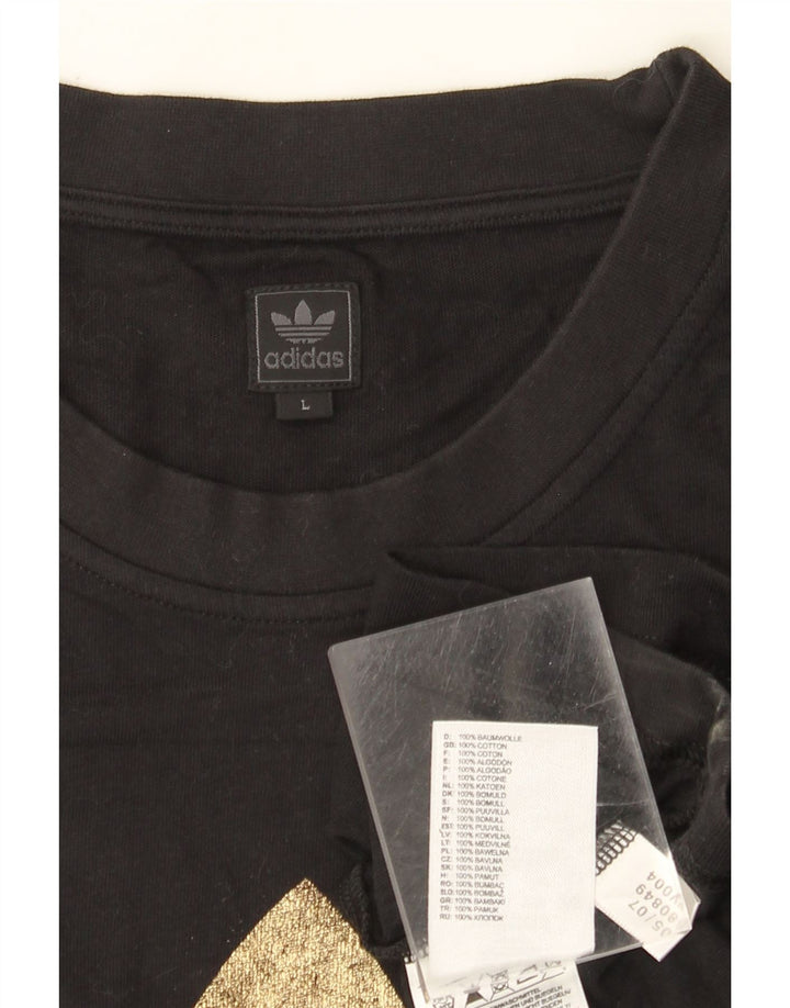 Мужская футболка Adidas с рисунком, большой черный хлопок