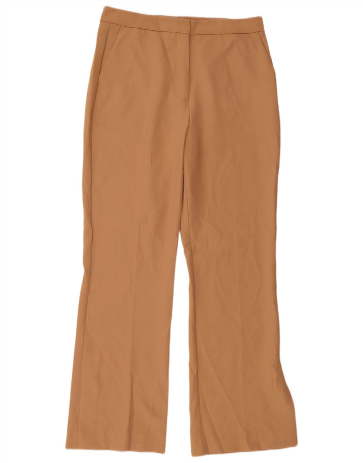 Женские расклешенные брюки чинос Zara, большие W30 L31, коричневые, полиэстер