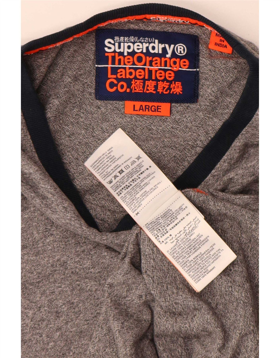 Мужская футболка Superdry, большой серый хлопок