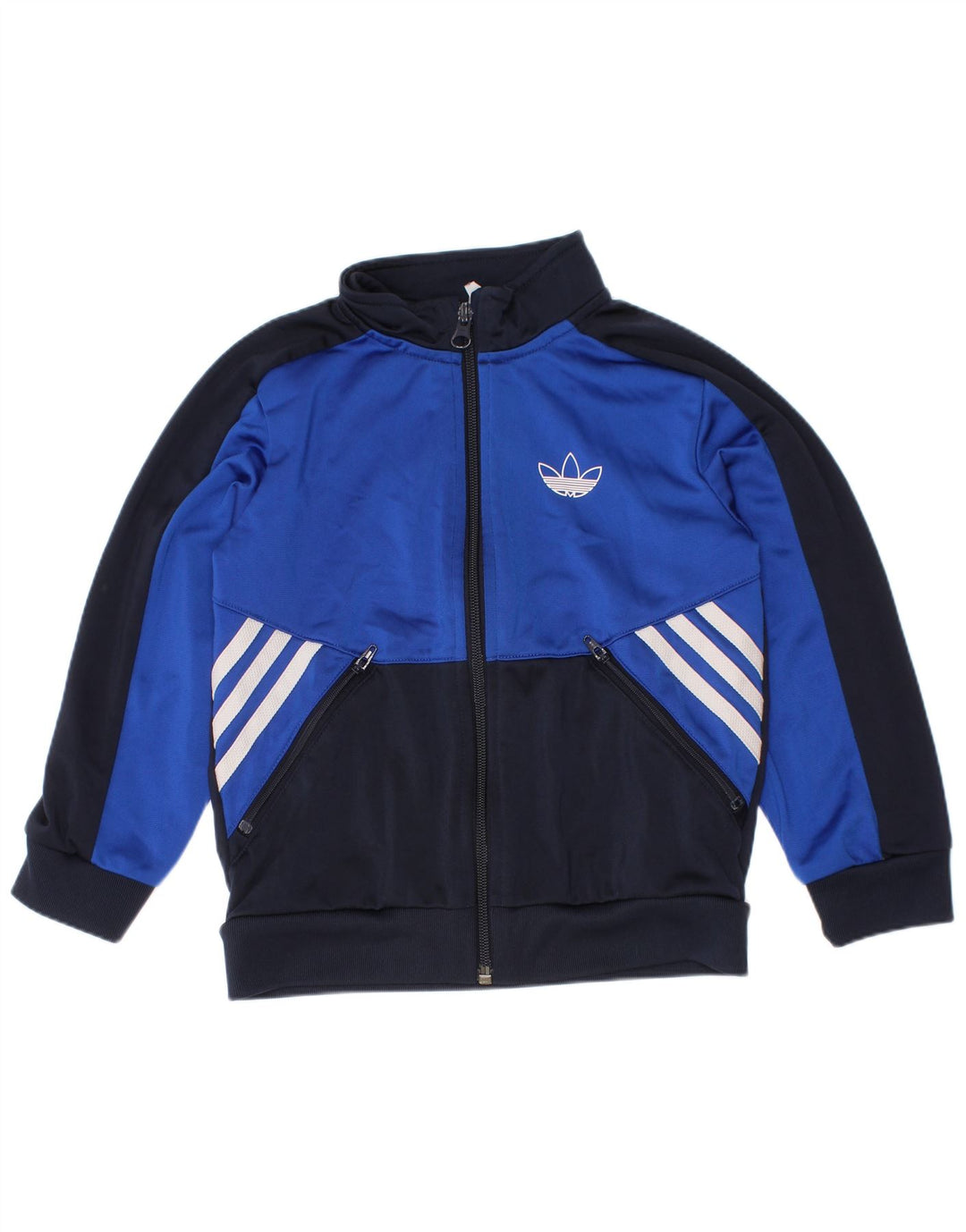 Спортивный костюм Adidas для мальчиков, верхняя куртка 5–6 лет, темно-синий, полиэстер с цветными блоками