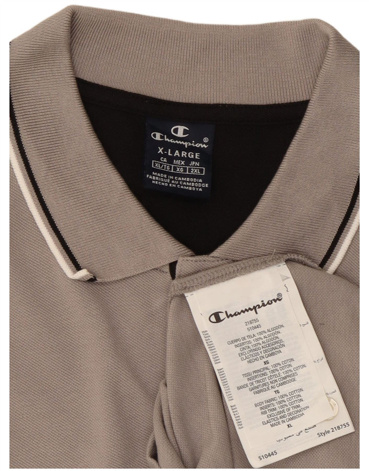 Мужская рубашка-поло CHAMPION XL, серая, хлопок