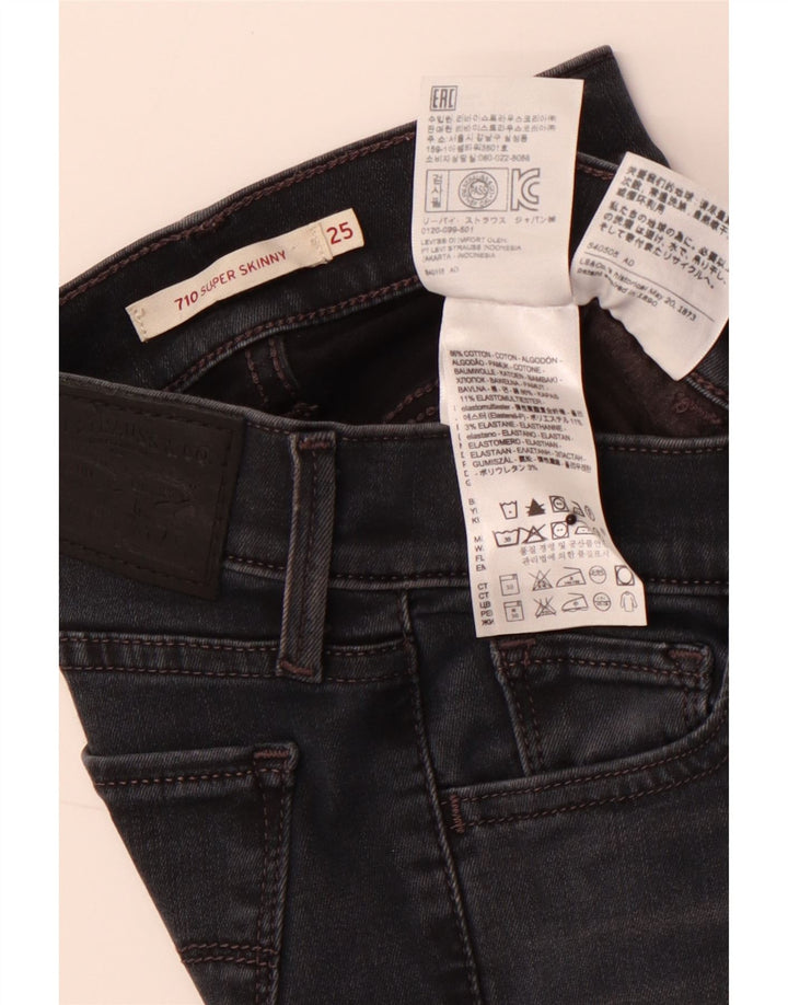 Женские джинсы LEVI'S 710 Super Skinny W25 L30, черный хлопок