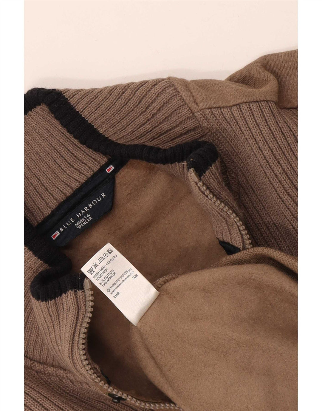 Мужской синий свитер Marks & Spencer, маленький коричневый с цветными блоками