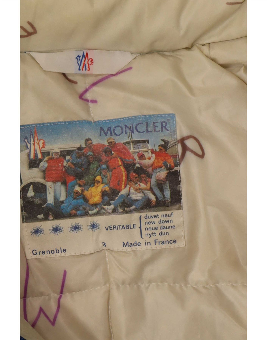 Moncler Мужская стеганая куртка с капюшоном, размер 3, большой синий полиамид