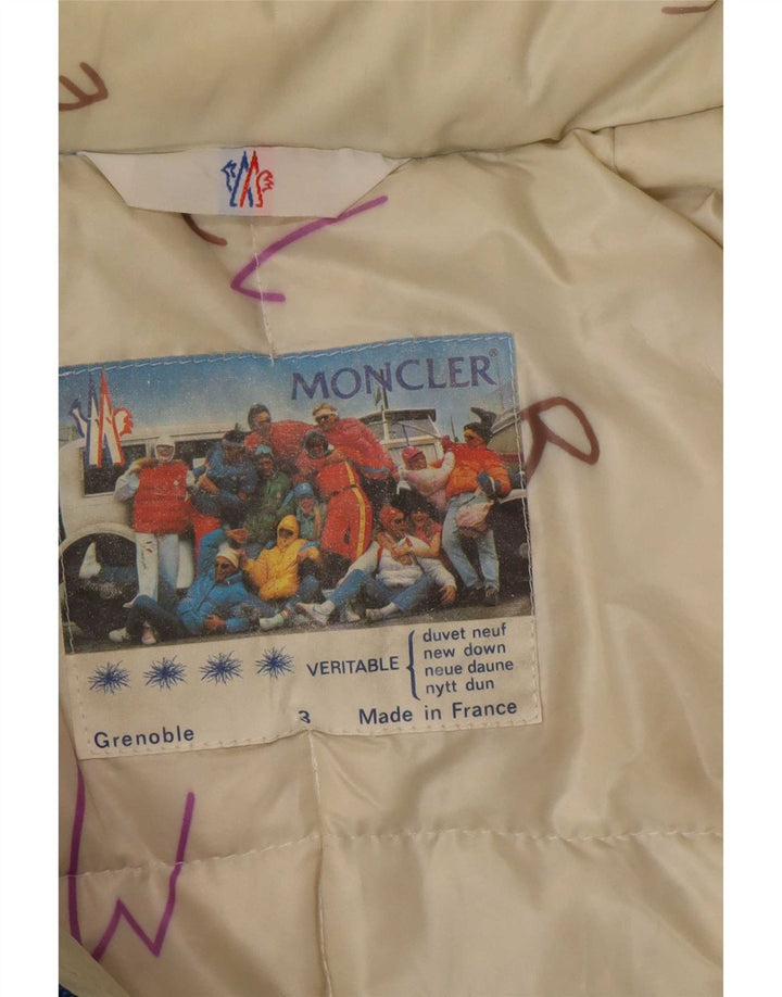 Moncler Мужская стеганая куртка с капюшоном, размер 3, большой синий полиамид