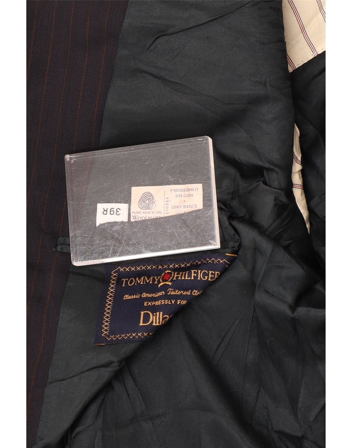 Мужской пиджак TOMMY HILFIGER UK 39 средний темно-синий в тонкую полоску